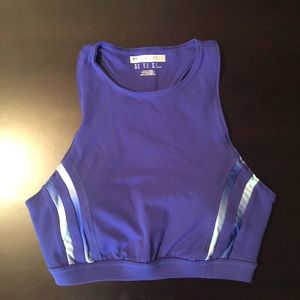 Blue High Neck Sports Bra
